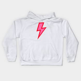 Pink Lightning Bolt with Red Outline Kids Hoodie